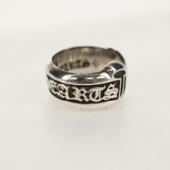 Chrome Hearts Small Scroll Label Ring Ag925 Silver Auth 157986M