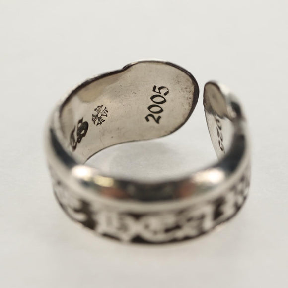 Chrome Hearts Small Scroll Label Ring Ag925 Silver Auth 157986M