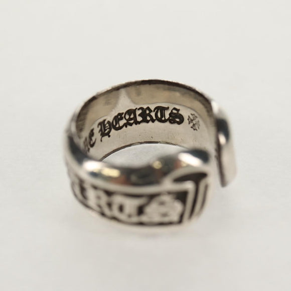 Chrome Hearts Small Scroll Label Ring Ag925 Silver Auth 157986M