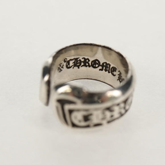Chrome Hearts Small Scroll Label Ring Ag925 Silver Auth 157986M