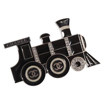 CHANEL Brooch metal Silver CC Auth 157988SM