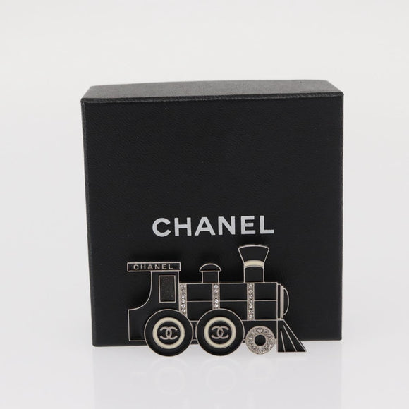 CHANEL Brooch metal Silver CC Auth 157988SM