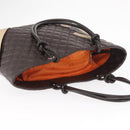 CHANEL Cambon Line Large Matelasse Bag Leather Brown Silver CC Auth 157990SAV-6