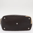 CHANEL Cambon Line Large Matelasse Bag Leather Brown Silver CC Auth 157990SAV-5