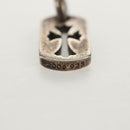 Chrome Hearts Tiny Cutout Cross Dog Tag Pendant top Ag925 Silver Auth 157994SAM-3