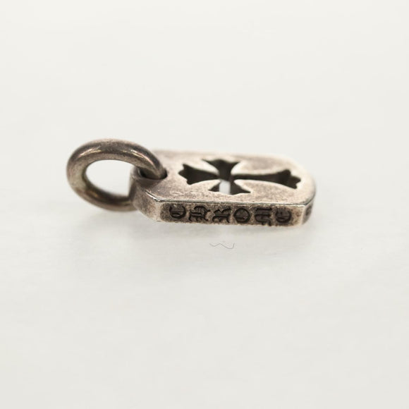 Chrome Hearts Tiny Cutout Cross Dog Tag Pendant top Ag925 Silver Auth 157994SAM