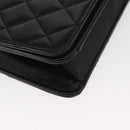 CHANEL Matelasse Chain Shoulder Bag Lamb Skin Black Gold CC Auth 157999SAV-10