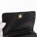 CHANEL Matelasse Chain Shoulder Bag Lamb Skin Black Gold CC Auth 157999SAV-16