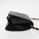 CHANEL Matelasse Chain Shoulder Bag Lamb Skin Black Gold CC Auth 157999SAV-4