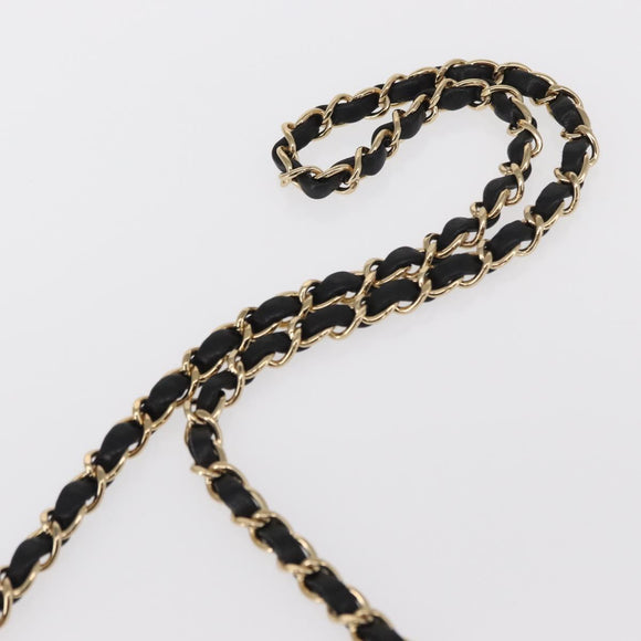 CHANEL Matelasse Chain Shoulder Bag Lamb Skin Black Gold CC Auth 157999SAV