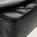 CHANEL Matelasse Mademoiselle Chain Bag Enamel Black Gold CC Auth 158001A-16