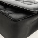 CHANEL Matelasse Mademoiselle Chain Bag Enamel Black Gold CC Auth 158001A-17