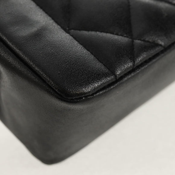 CHANEL Matelasse Mademoiselle Chain Bag Enamel Black Gold CC Auth 158001A