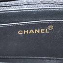 CHANEL Matelasse Mademoiselle Chain Bag Enamel Black Gold CC Auth 158001A-24