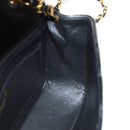 CHANEL Matelasse Mademoiselle Chain Bag Enamel Black Gold CC Auth 158001A-25