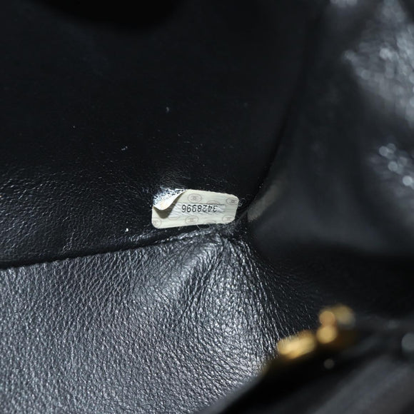 CHANEL Matelasse Mademoiselle Chain Bag Enamel Black Gold CC Auth 158001A