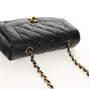 CHANEL Matelasse Mademoiselle Chain Bag Enamel Black Gold CC Auth 158001A-6