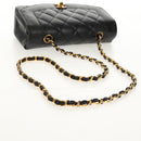 CHANEL Matelasse Mademoiselle Chain Bag Enamel Black Gold CC Auth 158001A-7