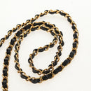 CHANEL Matelasse Mademoiselle Chain Bag Enamel Black Gold CC Auth 158001A-15