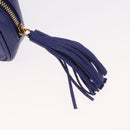 SAINT LAURENT Chain Baby Lou Shoulder Bag Leather Blue Gold Auth 158006SAM-14
