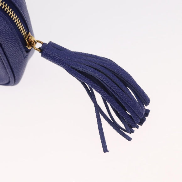 SAINT LAURENT Chain Baby Lou Shoulder Bag Leather Blue Gold Auth 158006SAM