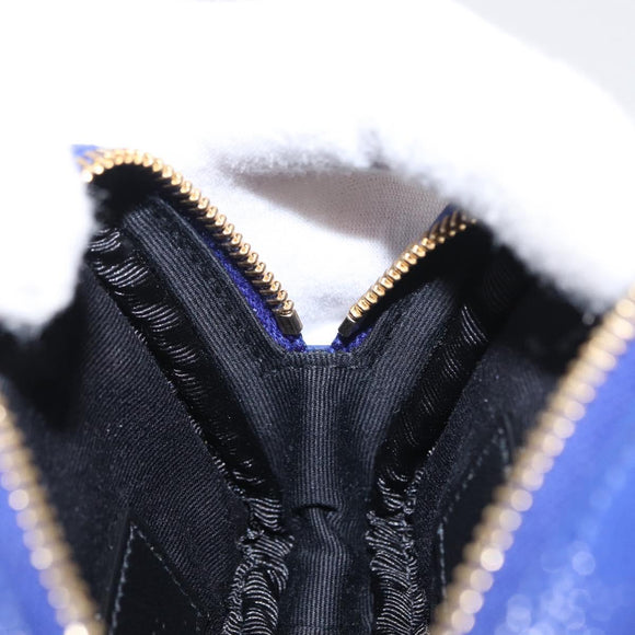 SAINT LAURENT Chain Baby Lou Shoulder Bag Leather Blue Gold Auth 158006SAM