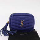 SAINT LAURENT Chain Baby Lou Shoulder Bag Leather Blue Gold Auth 158006SAM-22