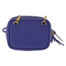 SAINT LAURENT Chain Baby Lou Shoulder Bag Leather Blue Gold Auth 158006SAM-3