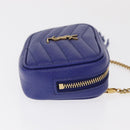 SAINT LAURENT Chain Baby Lou Shoulder Bag Leather Blue Gold Auth 158006SAM-4