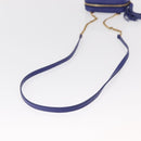 SAINT LAURENT Chain Baby Lou Shoulder Bag Leather Blue Gold Auth 158006SAM-7