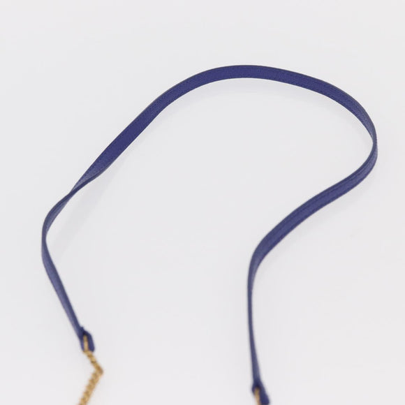 SAINT LAURENT Chain Baby Lou Shoulder Bag Leather Blue Gold Auth 158006SAM