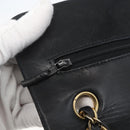 CHANEL Matelasse 23 Chain Shoulder Bag Lamb Skin Black Gold CC Auth 158007SAV-14