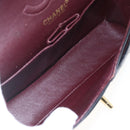 CHANEL Matelasse 23 Chain Shoulder Bag Lamb Skin Black Gold CC Auth 158007SAV-16