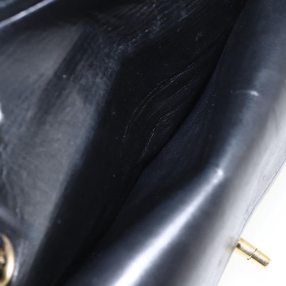 CHANEL Matelasse 23 Chain Shoulder Bag Lamb Skin Black Gold CC Auth 158007SAV