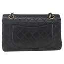 CHANEL Matelasse 23 Chain Shoulder Bag Lamb Skin Black Gold CC Auth 158007SAV-3
