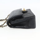 CHANEL Matelasse 23 Chain Shoulder Bag Lamb Skin Black Gold CC Auth 158007SAV-4