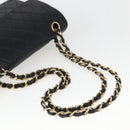 CHANEL Matelasse 23 Chain Shoulder Bag Lamb Skin Black Gold CC Auth 158007SAV-7