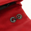 CHANEL Matelasse Chain Shoulder Bag Leather Red CC Auth 158008V-21