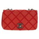 CHANEL Matelasse Chain Shoulder Bag Leather Red CC Auth 158008V-13