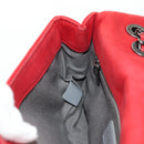 CHANEL Matelasse Chain Shoulder Bag Leather Red CC Auth 158008V-23