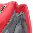 CHANEL Matelasse Chain Shoulder Bag Leather Red CC Auth 158008V-24