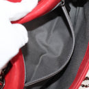CHANEL Matelasse Chain Shoulder Bag Leather Red CC Auth 158008V-26