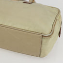 PRADA Hand Bag Nylon Ivory Gold Auth 158011-9