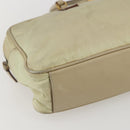 PRADA Hand Bag Nylon Ivory Gold Auth 158011-14