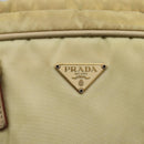 PRADA Hand Bag Nylon Ivory Gold Auth 158011-18