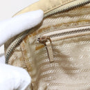 PRADA Hand Bag Nylon Ivory Gold Auth 158011-20