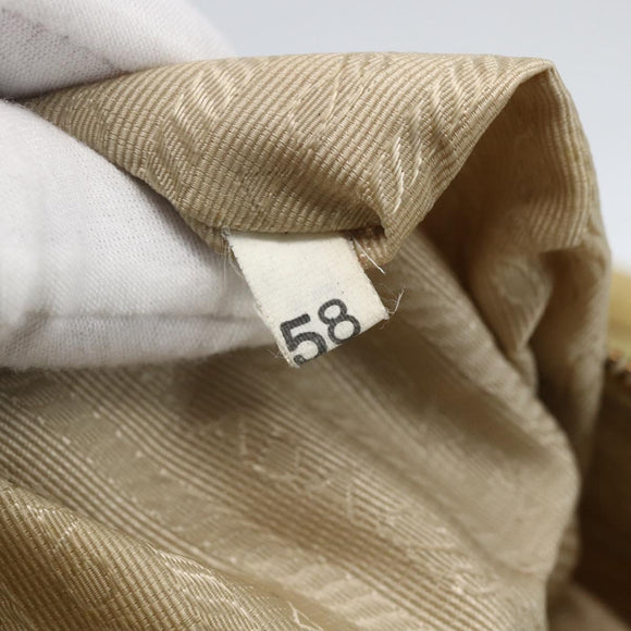 PRADA Hand Bag Nylon Ivory Gold Auth 158011