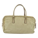 PRADA Hand Bag Nylon Ivory Gold Auth 158011-2