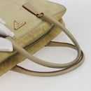 PRADA Hand Bag Nylon Ivory Gold Auth 158011-7