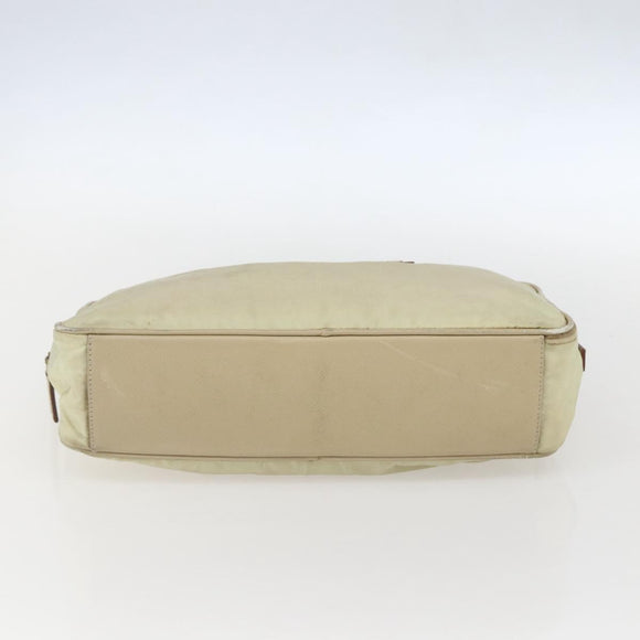 PRADA Hand Bag Nylon Ivory Gold Auth 158011
